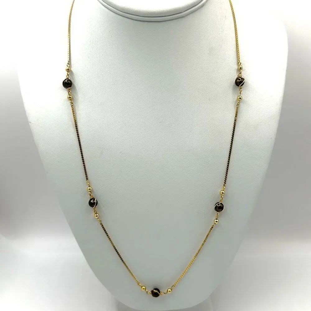Citation gold tone faux pearl necklace